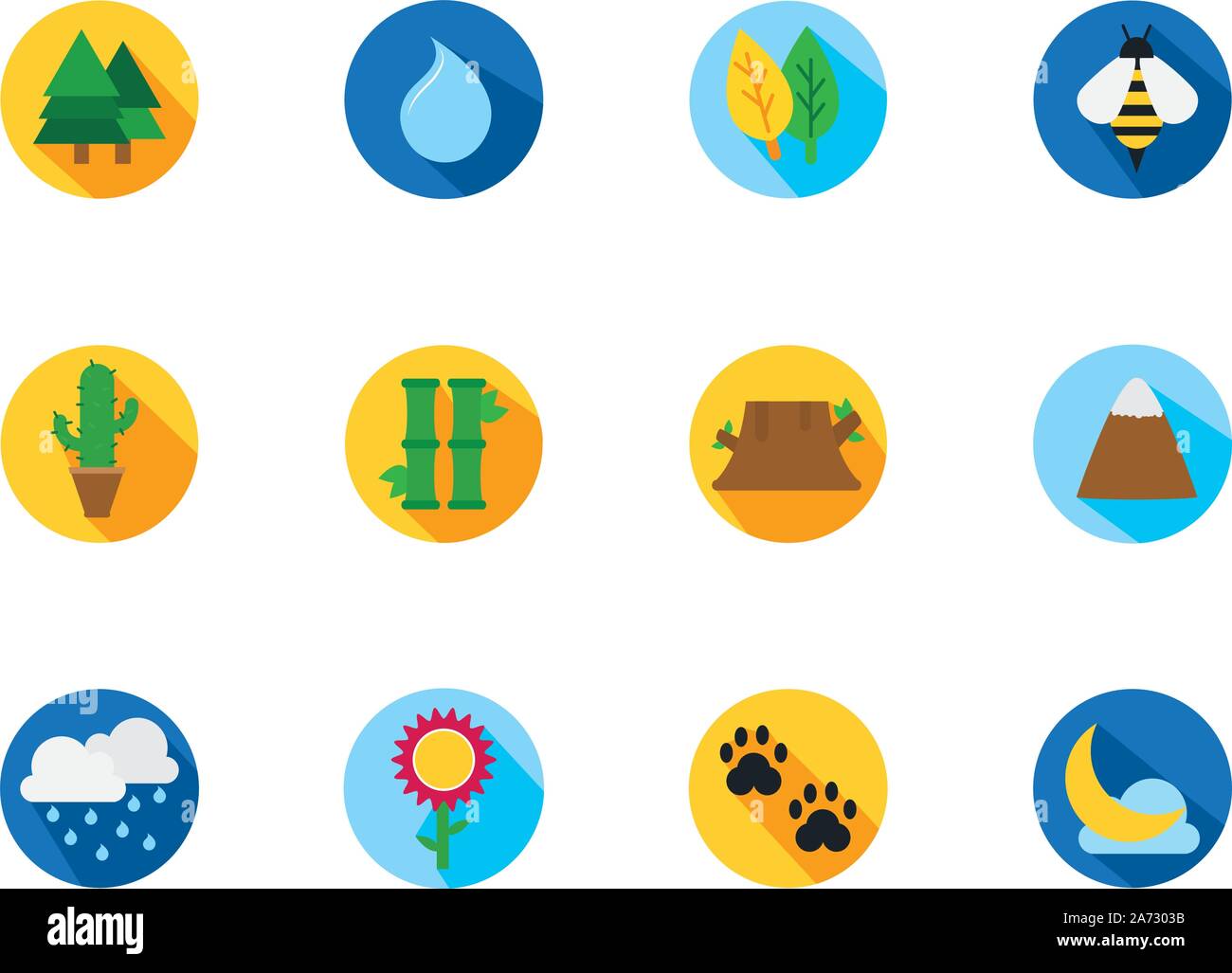 four season weather related block icons set vector illustration Stock ...