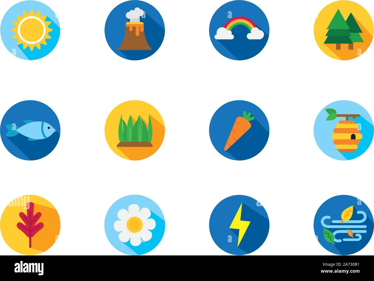 four season weather related block icons set vector illustration Stock ...