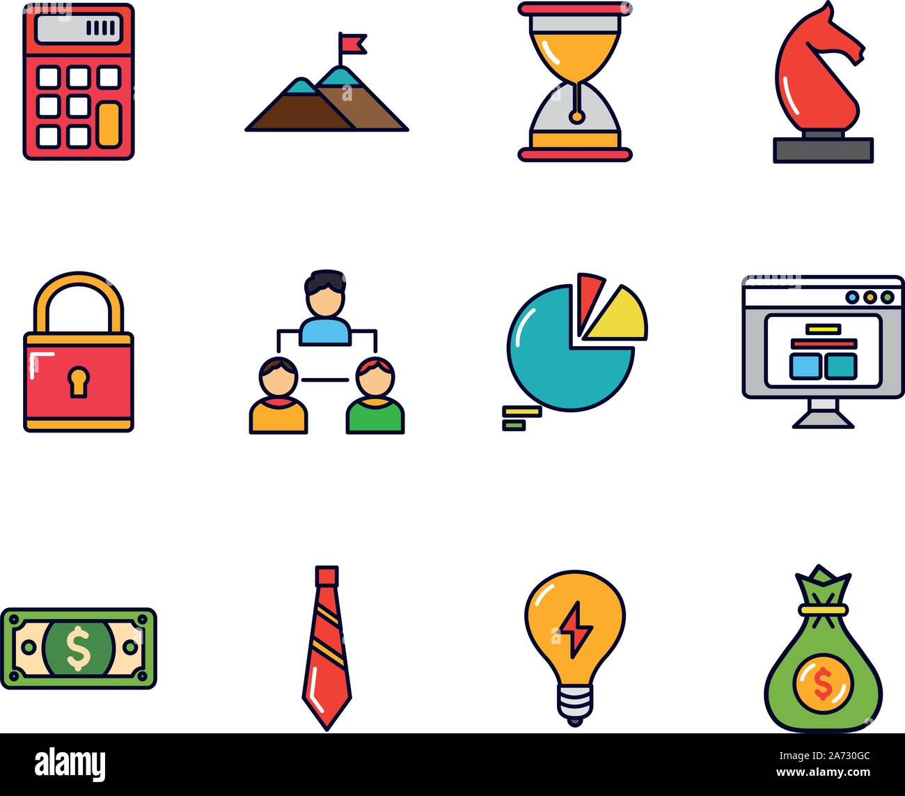 business startup success icons set vector illustration Stock Vector ...