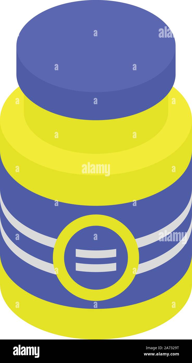 Mustard jar icon, isometric style Stock Vector