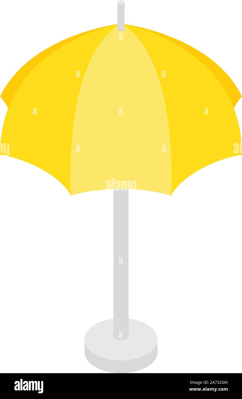 Yellow beach umbrella icon, isometric style Stock Vector