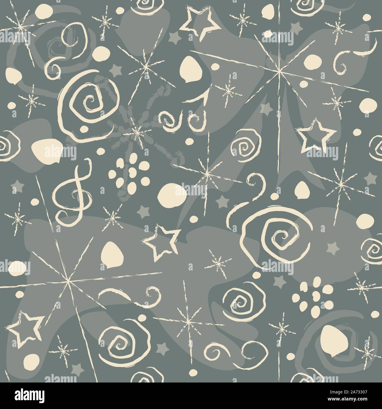 Cute Hand Drawn Winter Pattern. Seamless Pattern. Vector Illustration ...
