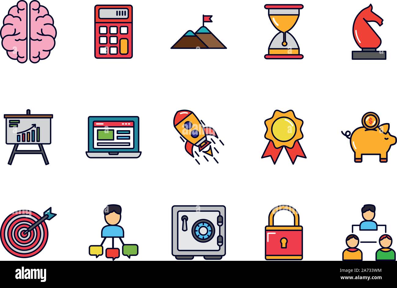 business startup success icons set vector illustration Stock Vector ...