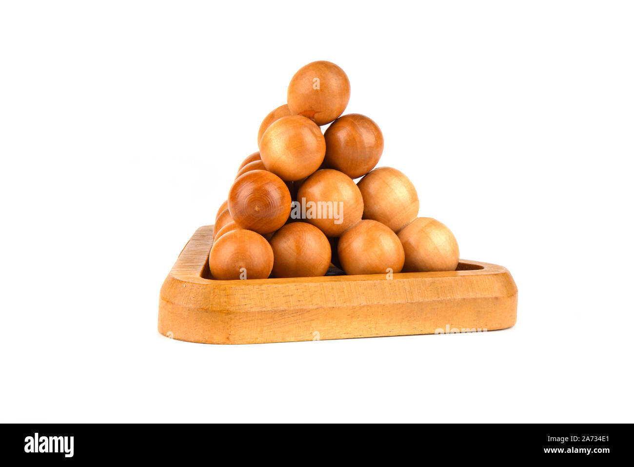 Three-dimensional puzzle pyramid of balls isolated on a white background.  Close up. Copy space. Puzzle concept Stock Photo - Alamy
