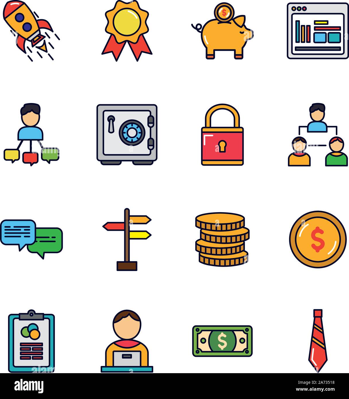 business startup success icons set vector illustration Stock Vector ...