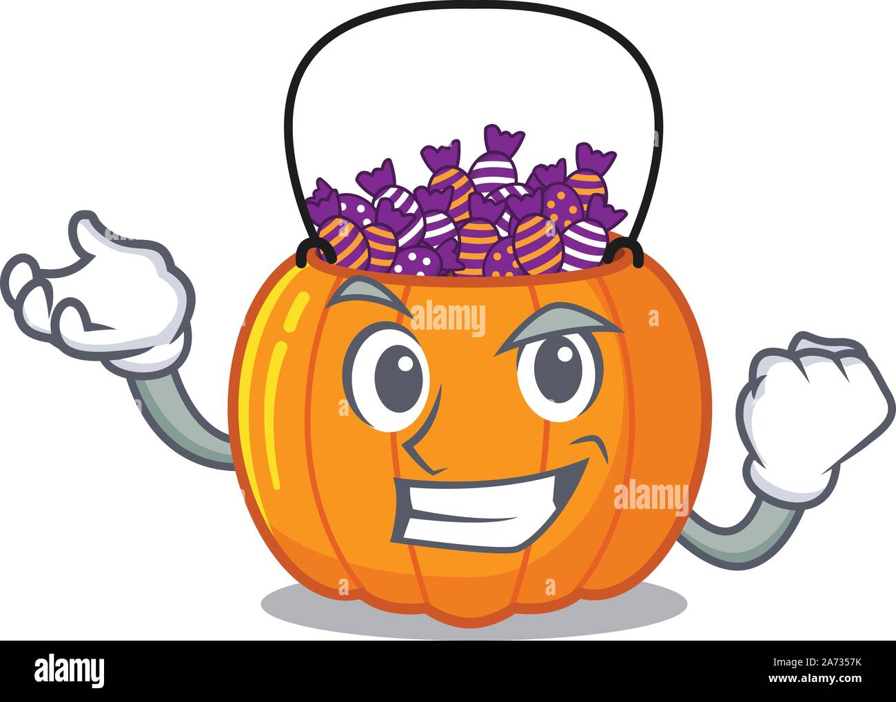 Successful candy bucket isolated in the mascot Stock Vector Image & Art