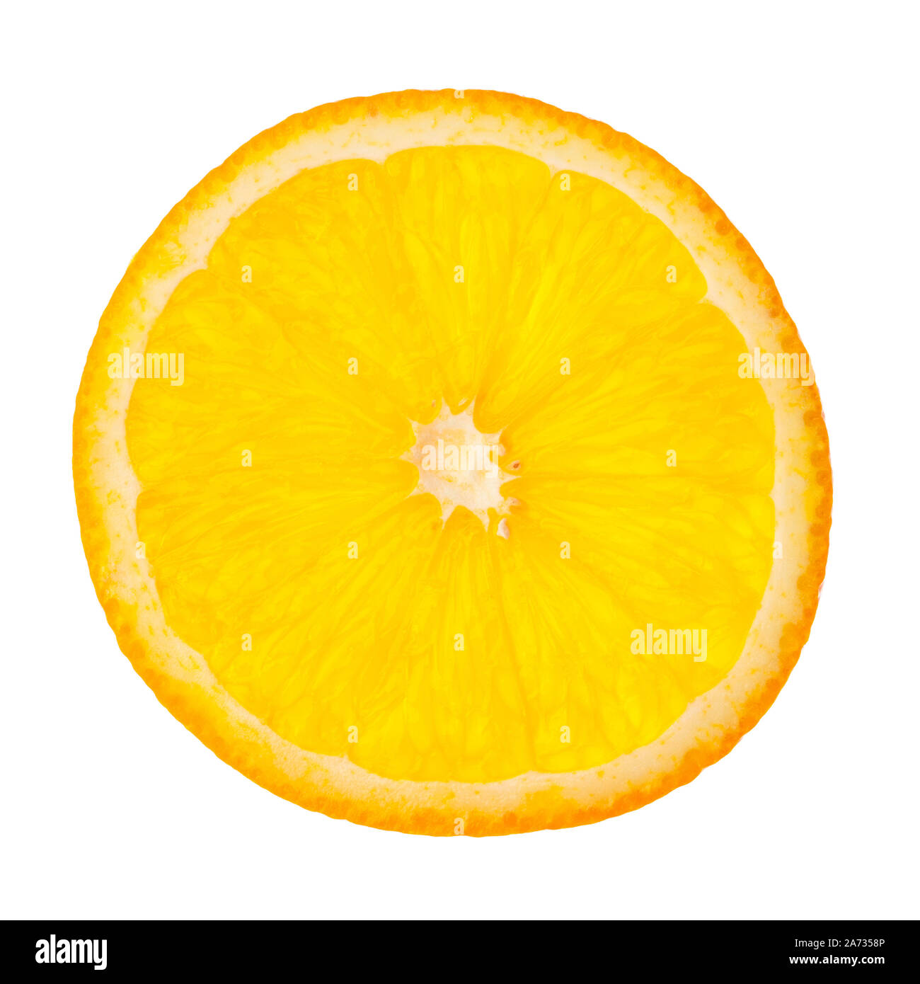 A slice of orange isolated on white background Stock Photo - Alamy