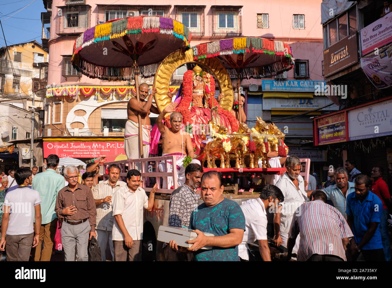 In a procession honoring Venkateshwara, the presiding deity of