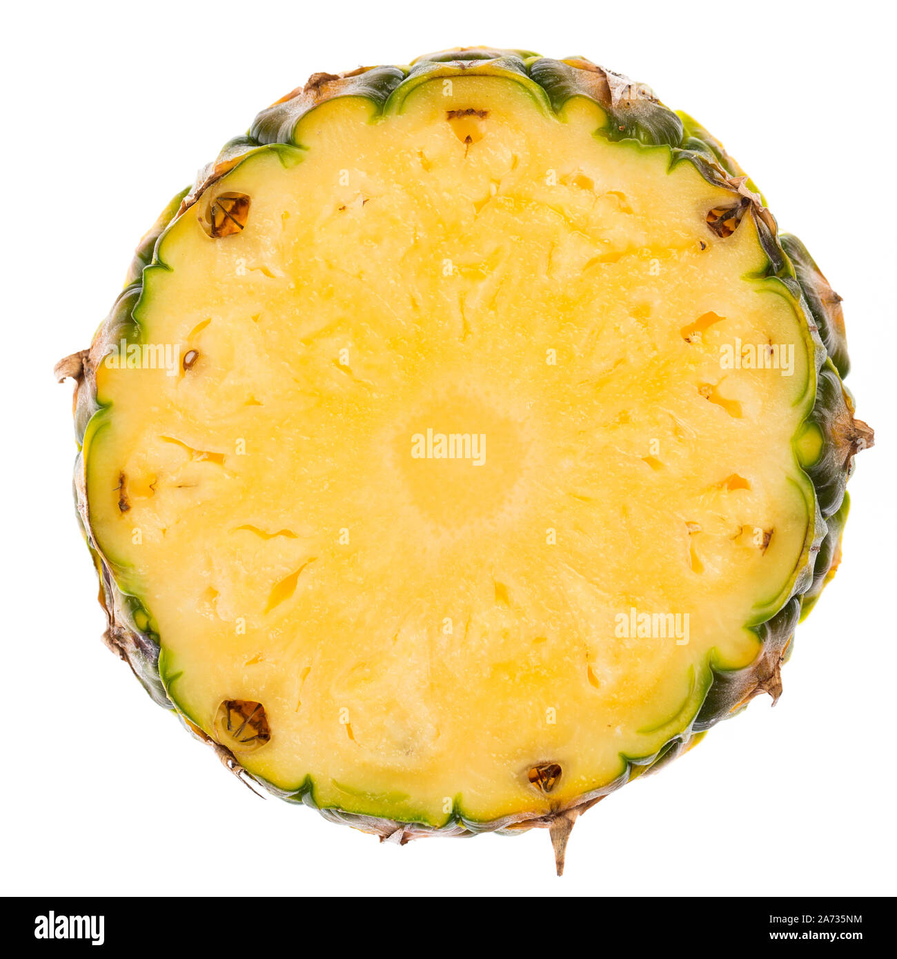 Pineapple slice isolated on white background Stock Photo