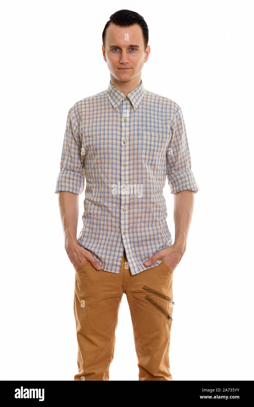 Portrait of young handsome man in smart casual clothing Stock Photo