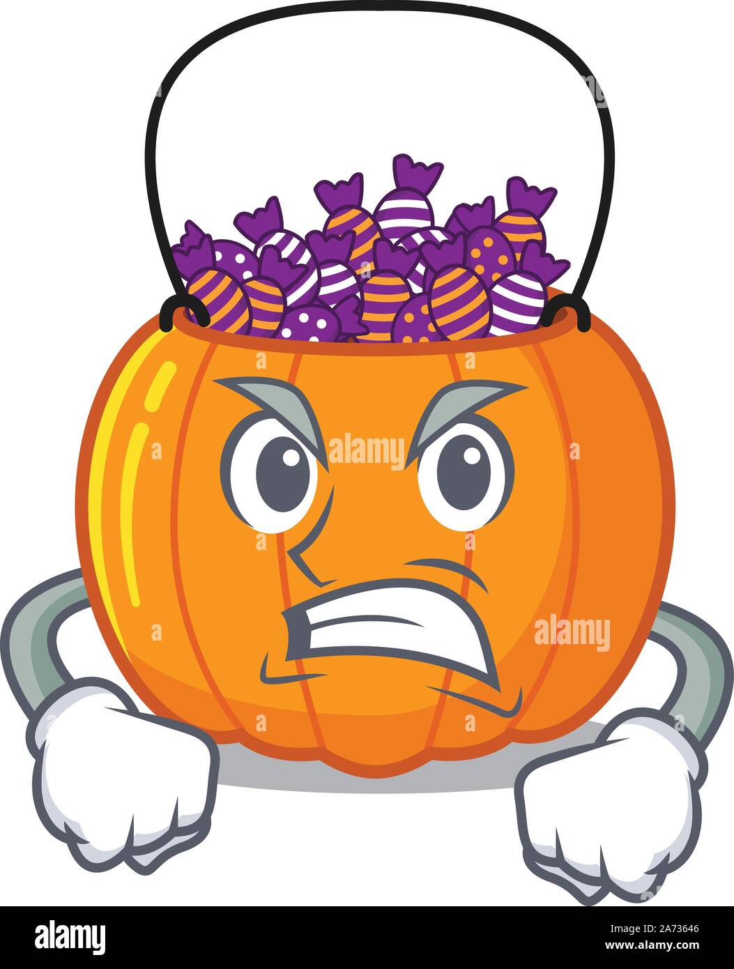 Angry candy bucket on with the character Stock Vector Image & Art Alamy
