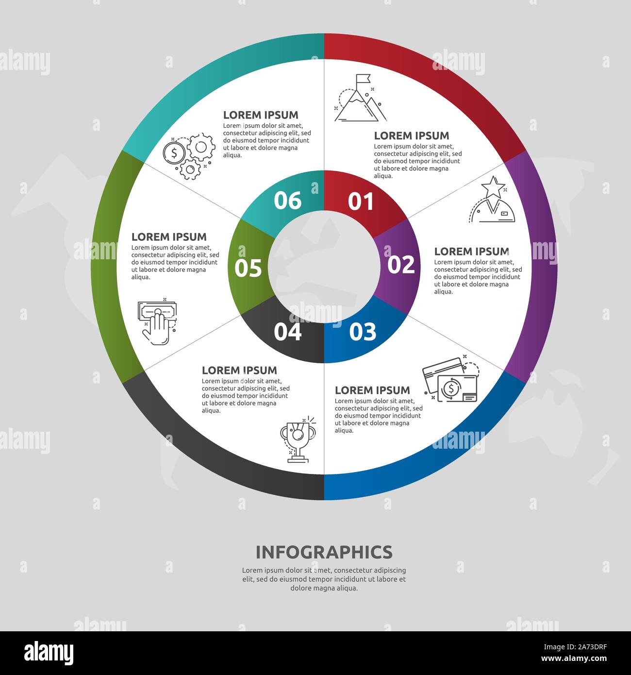 Vector flat template circle and sector infographics. Business concept ...