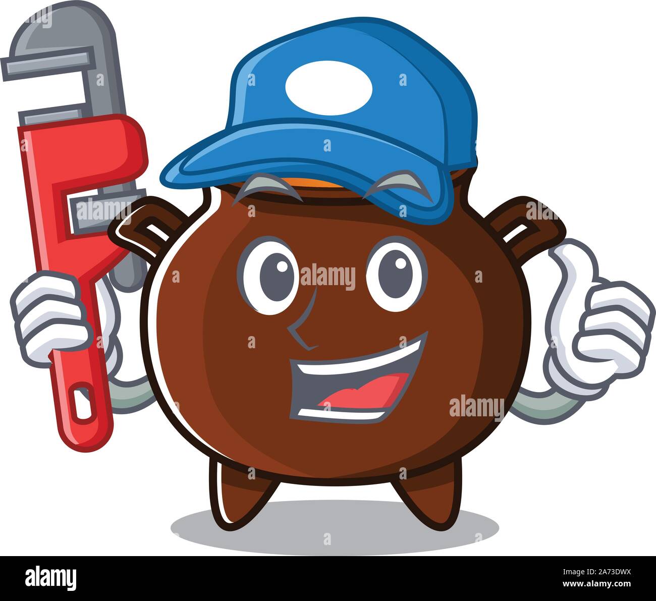 Plumber Miniature Cauldron In The A Cartoon Stock Vector Image Art 