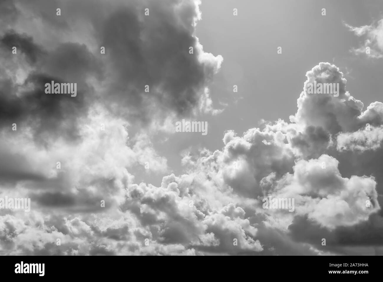 Nature abstract background - beautiful and picturesque cloudy sky ideal for wall decoration or print canvas ( black and white effect) Stock Photo
