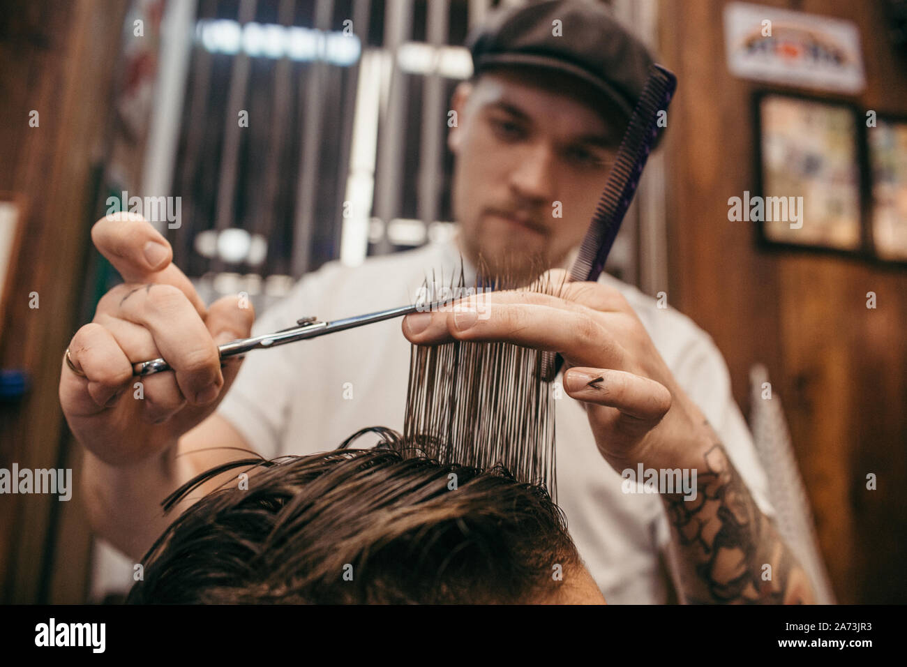 Teenage Boy Haircuts Hairdresser In The Barber Shop
