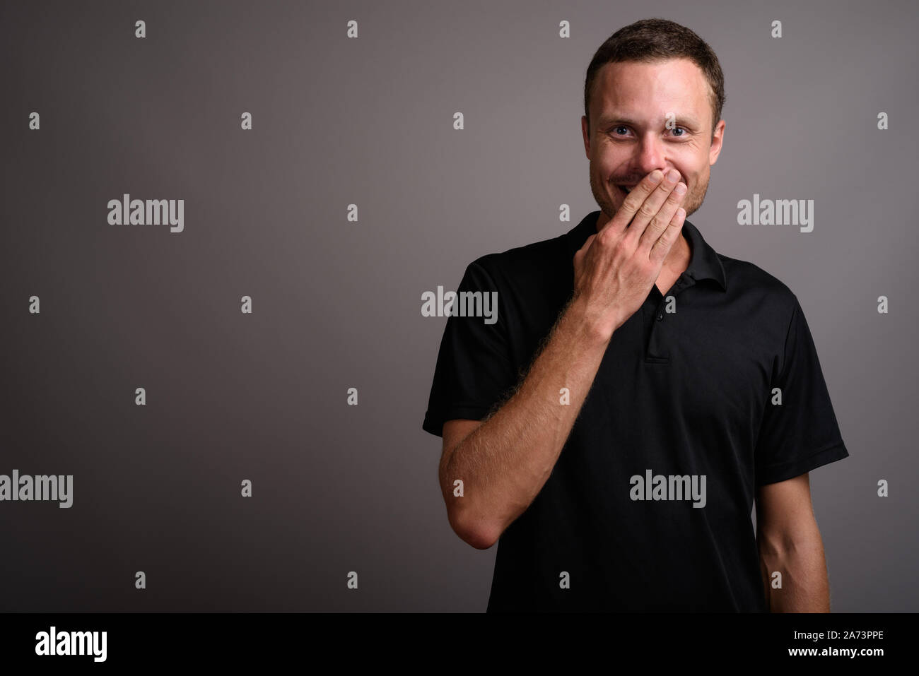 Cheerful handsome caucasian man hi-res stock photography and images - Alamy