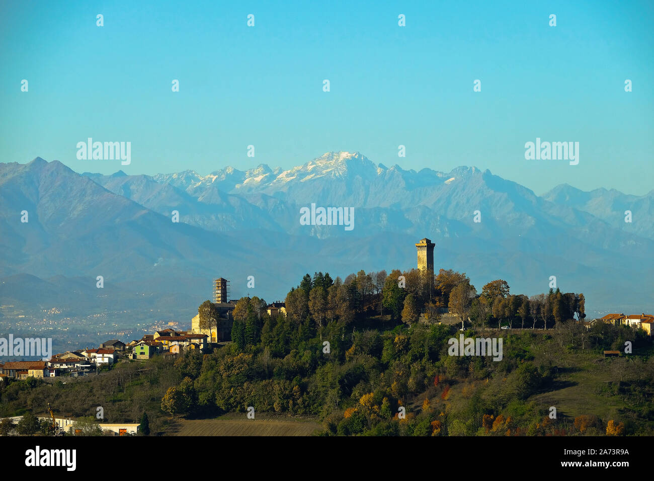 murazzano and the beautiful landscapes of the Piedmontese Langhe in autumn Stock Photo