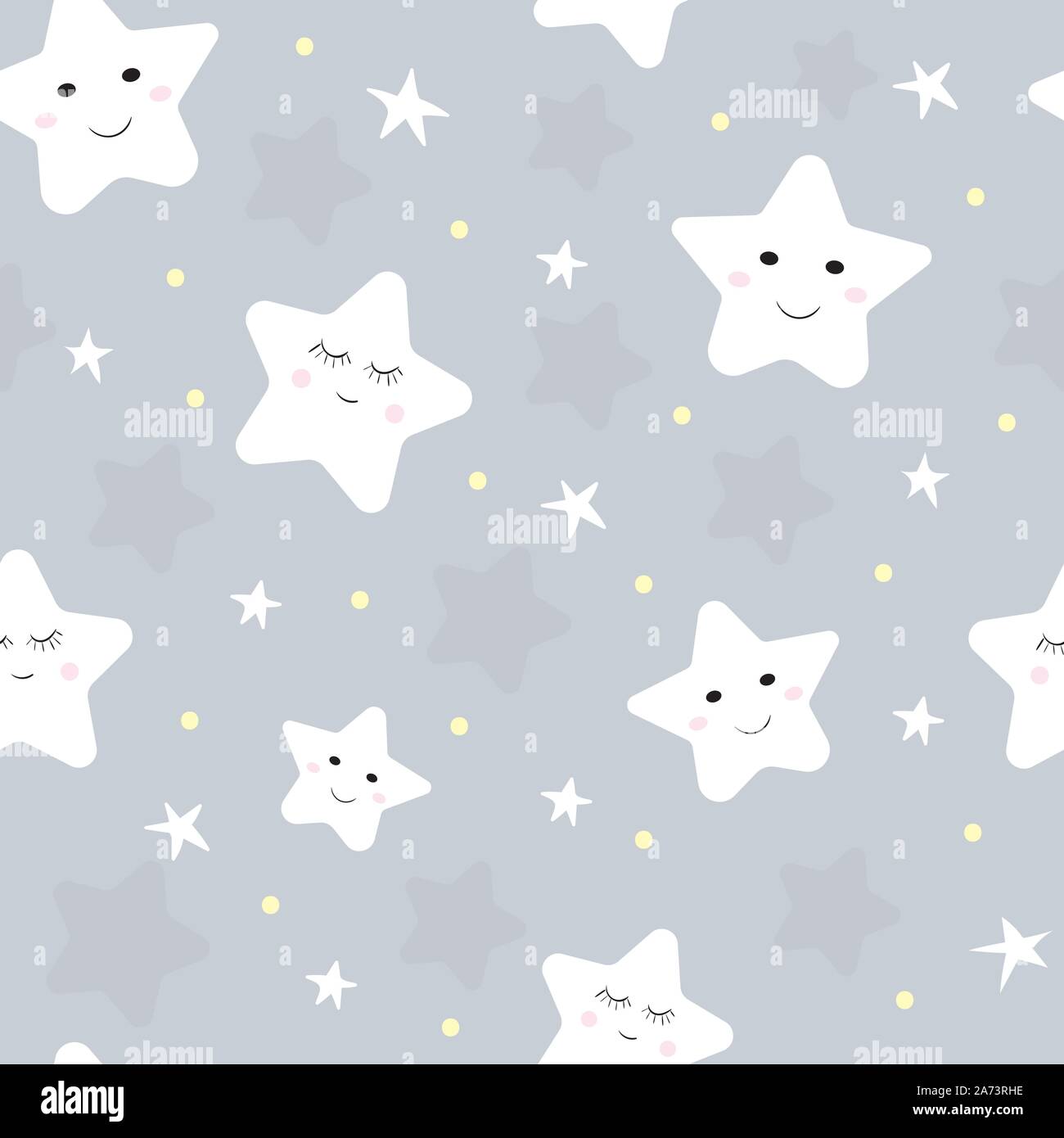 Cute stars with faces. Cartoon repeat seamless pattern for kids or baby  shower. Vector illustration on pastel background. Best for kids, girl or  boy Stock Vector Image & Art - Alamy