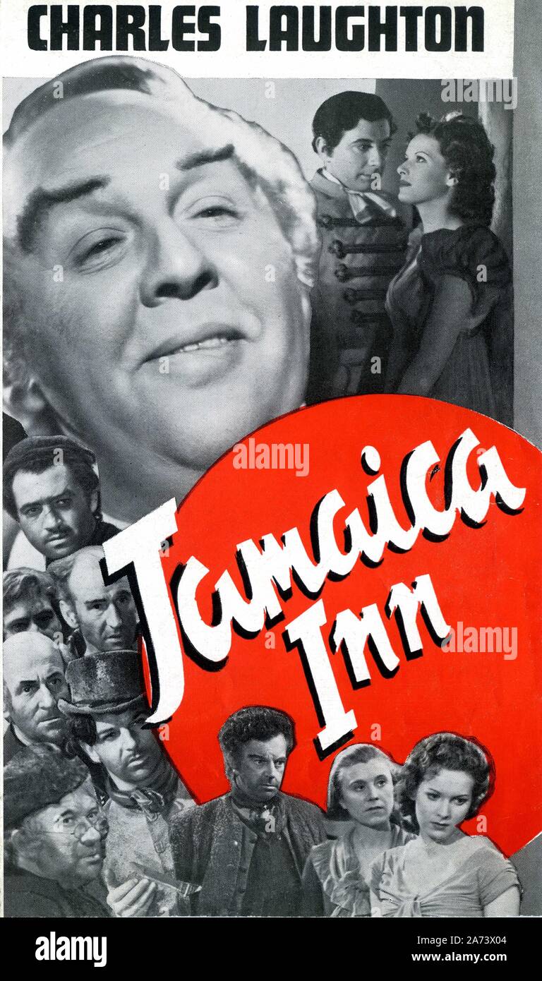 CHARLES LAUGHTON as Sir Humphrey Pengallan LESLIE BANKS EMLYN WILLIAMS ROBERT NEWTON and MAUREEN O'HARA  in JAMAICA INN 1939 director ALFRED HITCHCOCK novel DAPHNE DU MAURIER screenplay Sidney Gilliat Joan Harrison and J.B. Priestley producer Erich Pommer Mayflower Pictures Corporation / Associated British Picture Corporation (ABPC) Stock Photo