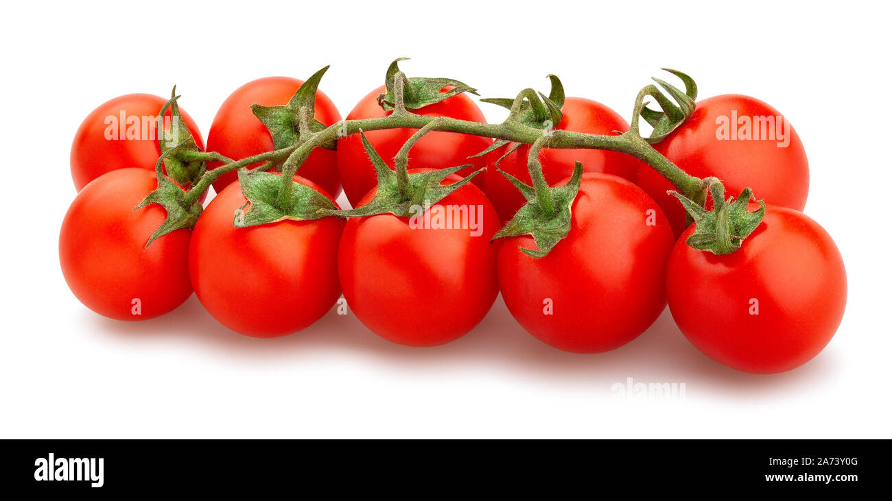 cherry tomato path isolated on white Stock Photo