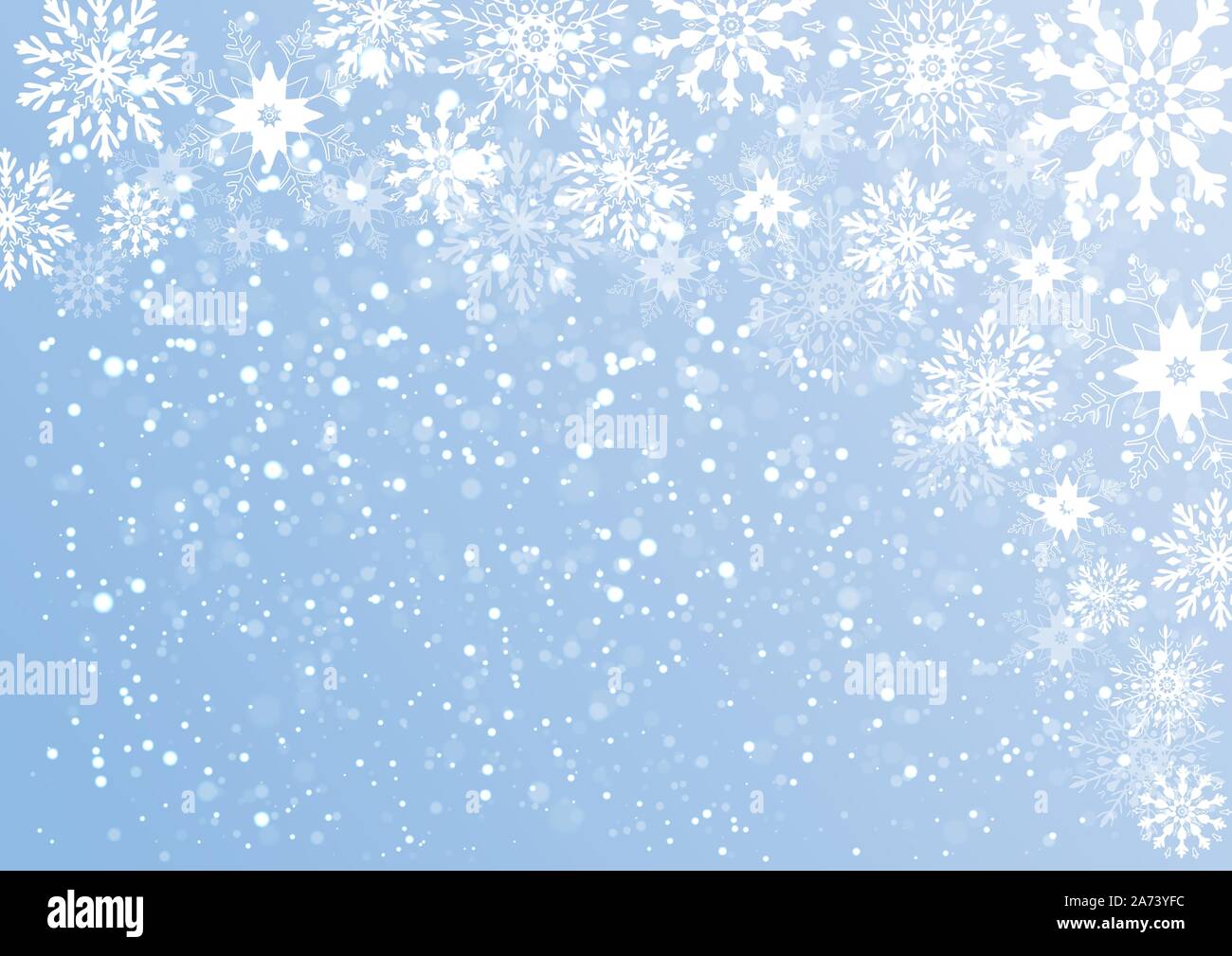 Winter, stylized frame and background with snowflakes and stars. Vector ...