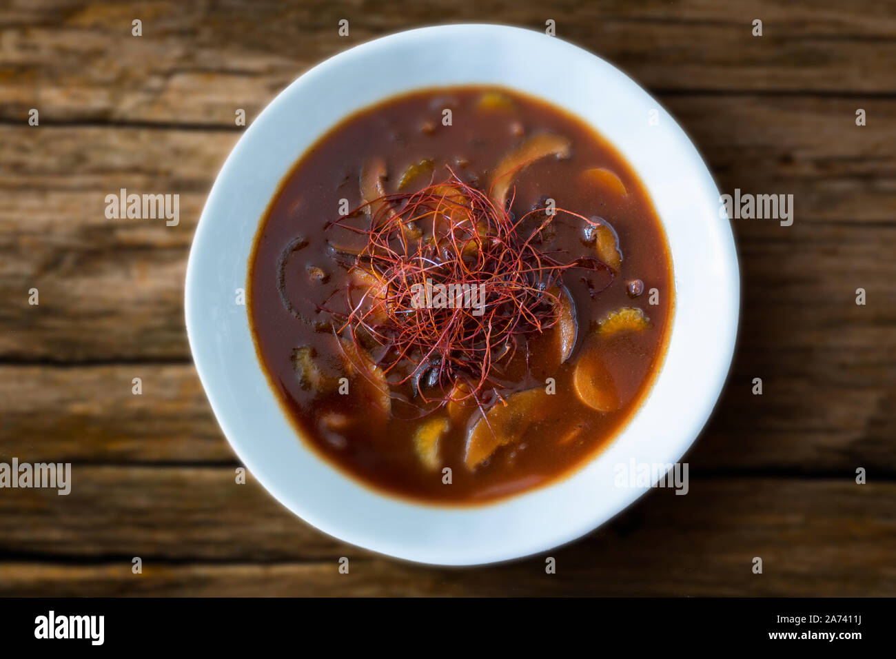 Food photography of a vegan Hungarian oxtail soup Stock Photo