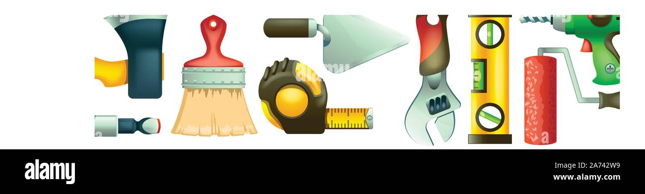 builders icons background Stock Vector