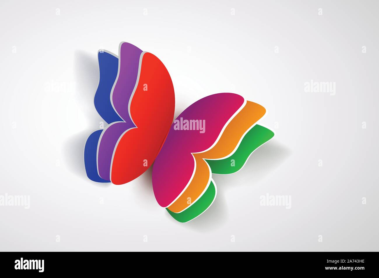 colorful butterfly lying Stock Vector