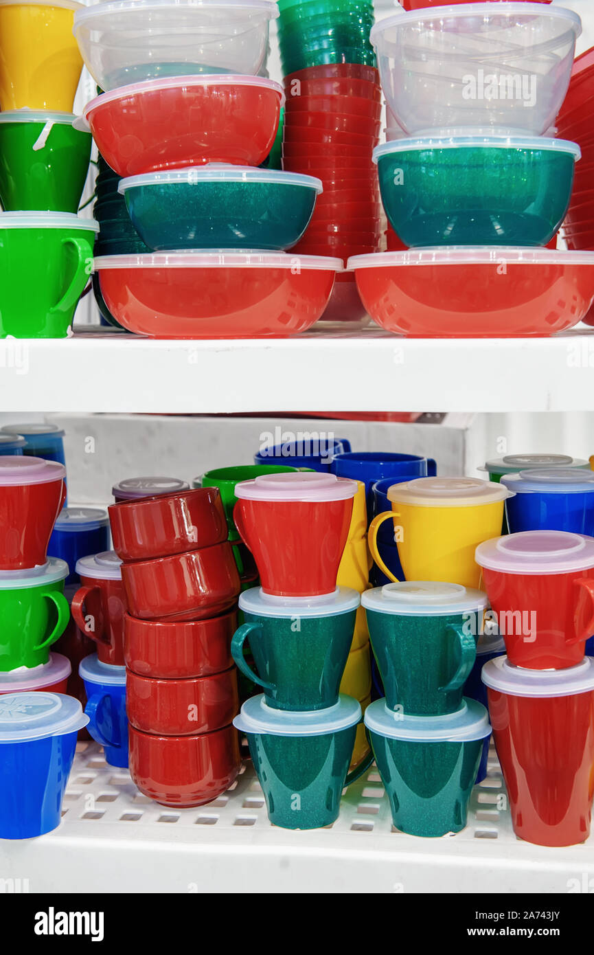 The products of plastic ware, subjects of care of plants on display in