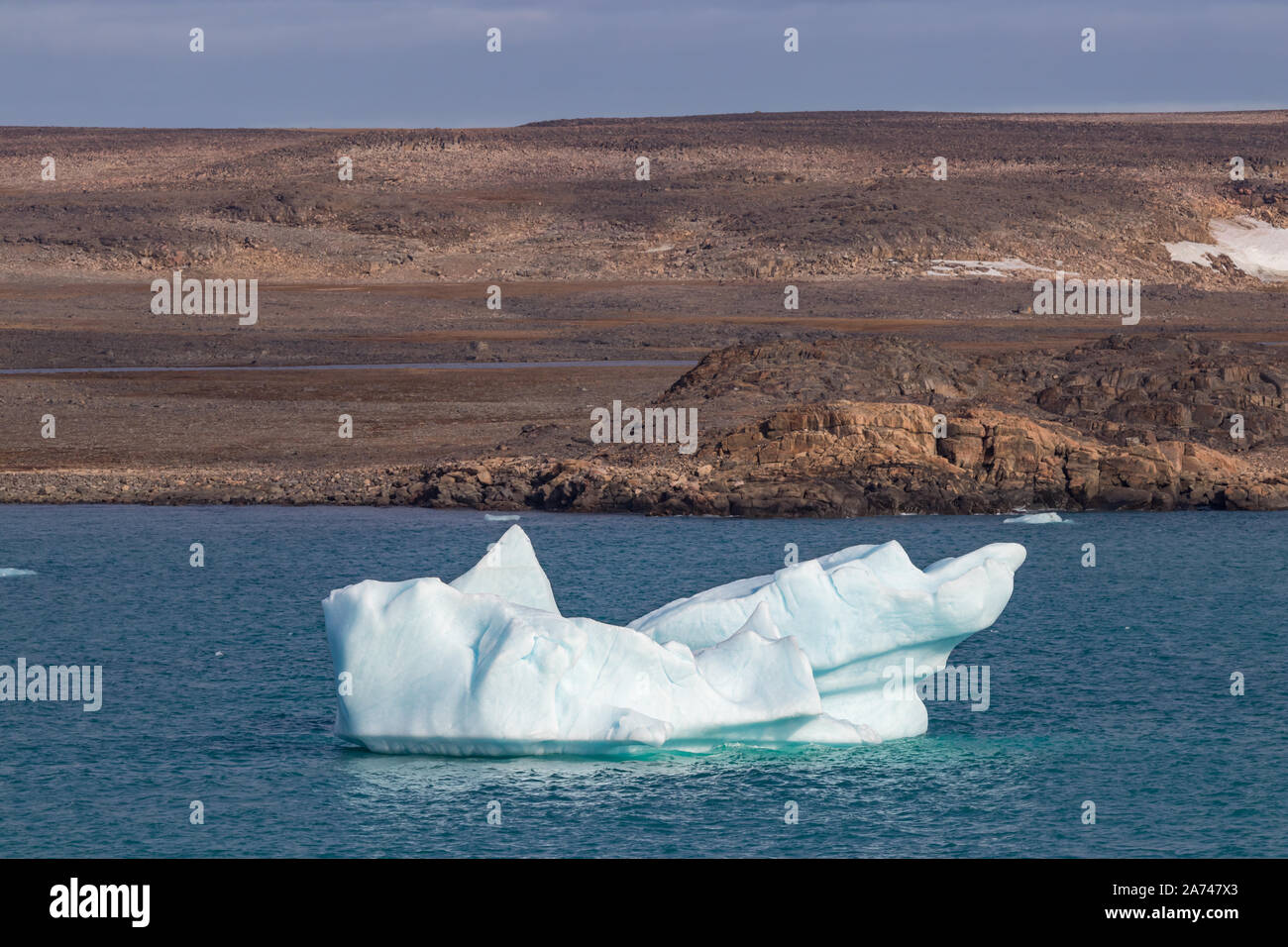 Iceberg floating in Philpots Island, Devon Island, Nunavut, Canada. Stock Photo