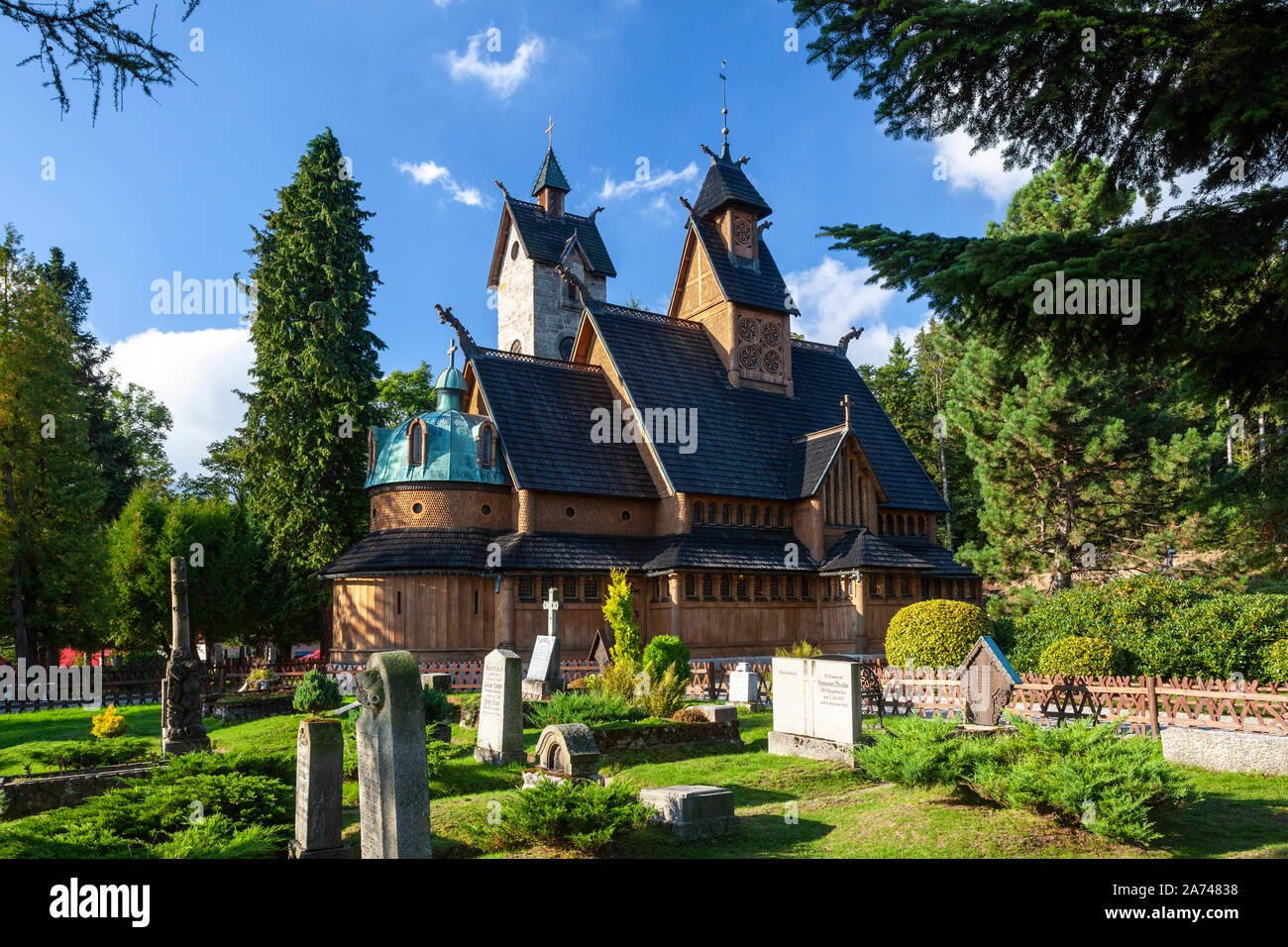 Karpacz, the Wang temple, Poland Stock Photo