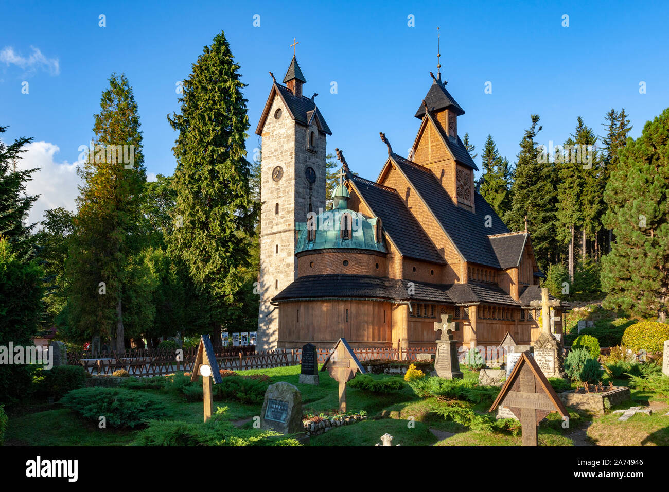 Karpacz, the Wang temple, Poland Stock Photo