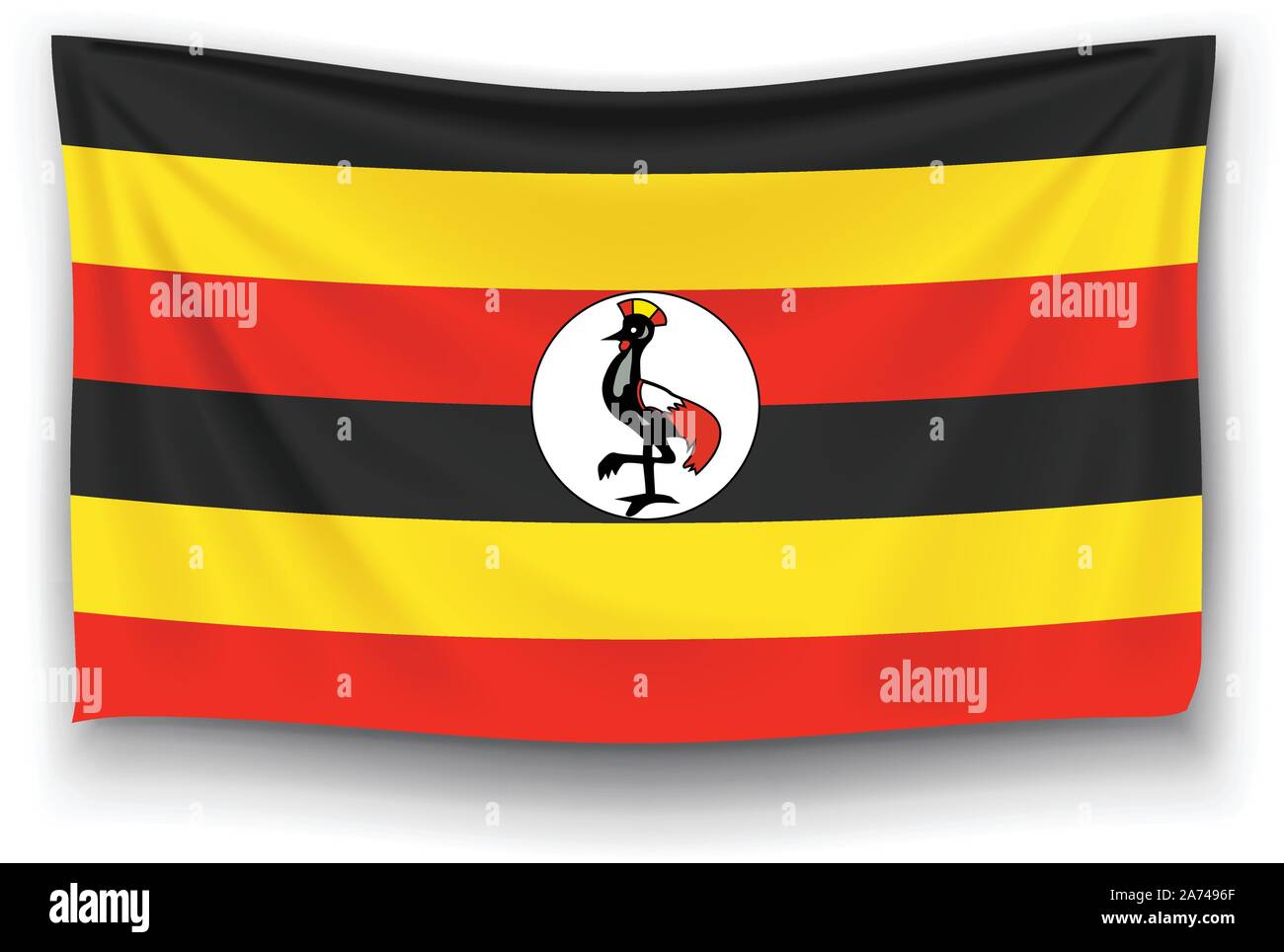 flag of uganda Stock Vector
