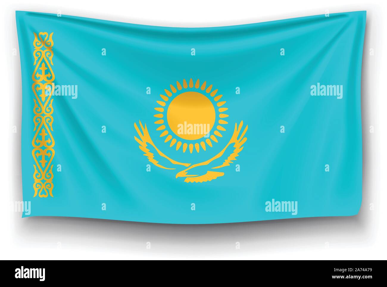 flag of kazakhstan Stock Vector Image & Art Alamy
