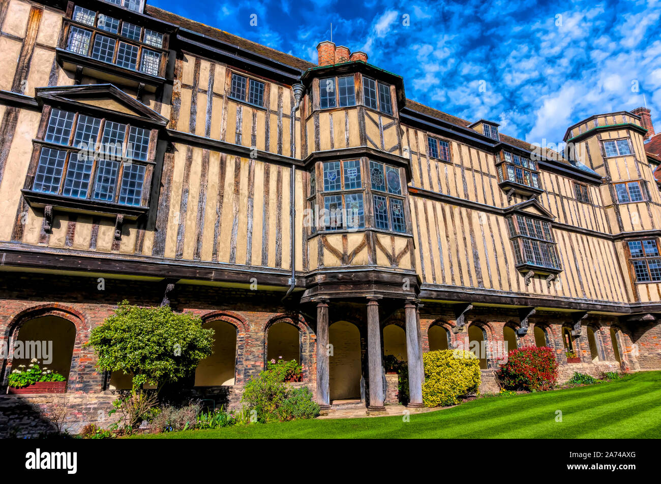 Fabulous Courtyard Of Cambridge University Stock Photo