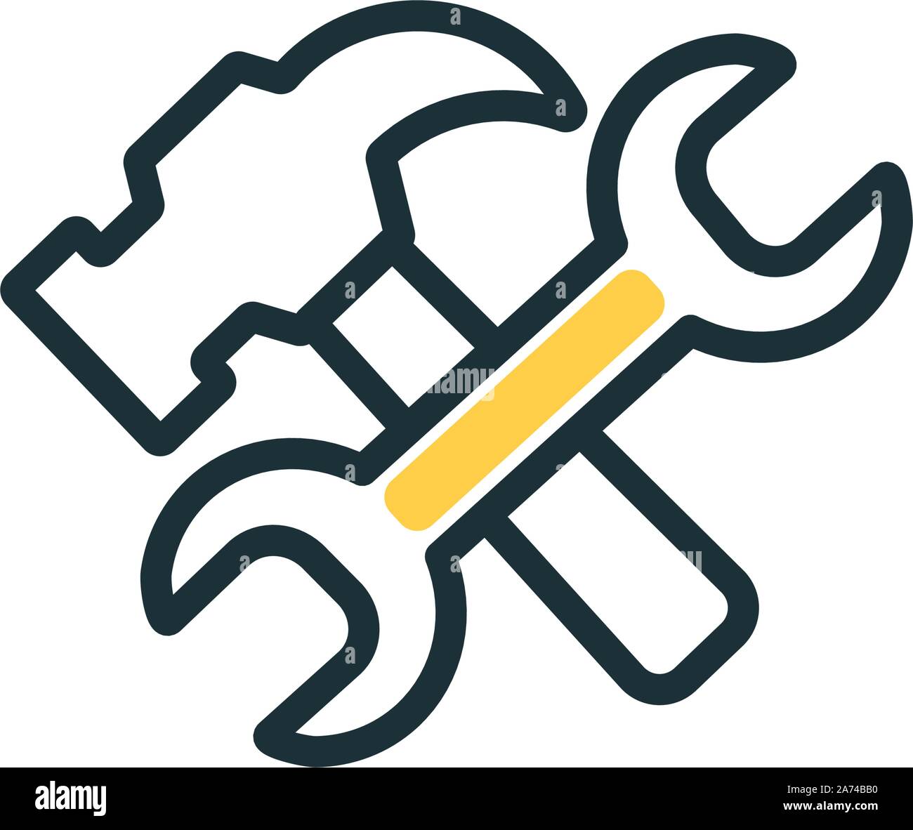 wrench and hammer design, Construction work repair reconstruction