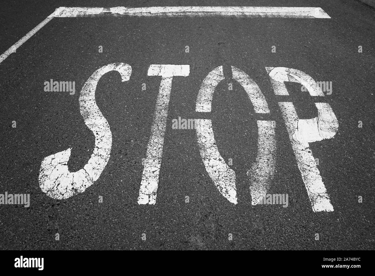 stop traffic signal on the road on the street Stock Photo