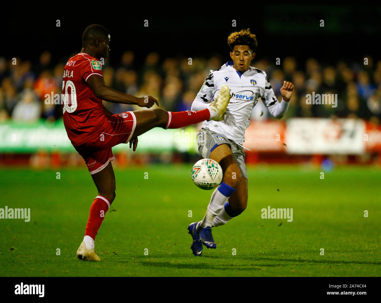 LONDON, UNITED KINGDOM. OCTOBER 29 Courtney Senior of Colchester United during Carabao Cup Fourth Round between Crawley Town and Colchester United at Stock Photo