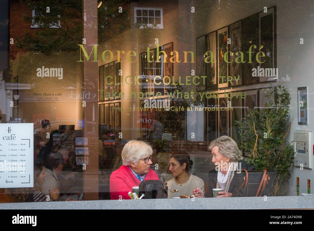 The newly opened Harrods "H Cafe", now closed, in Falaise Square