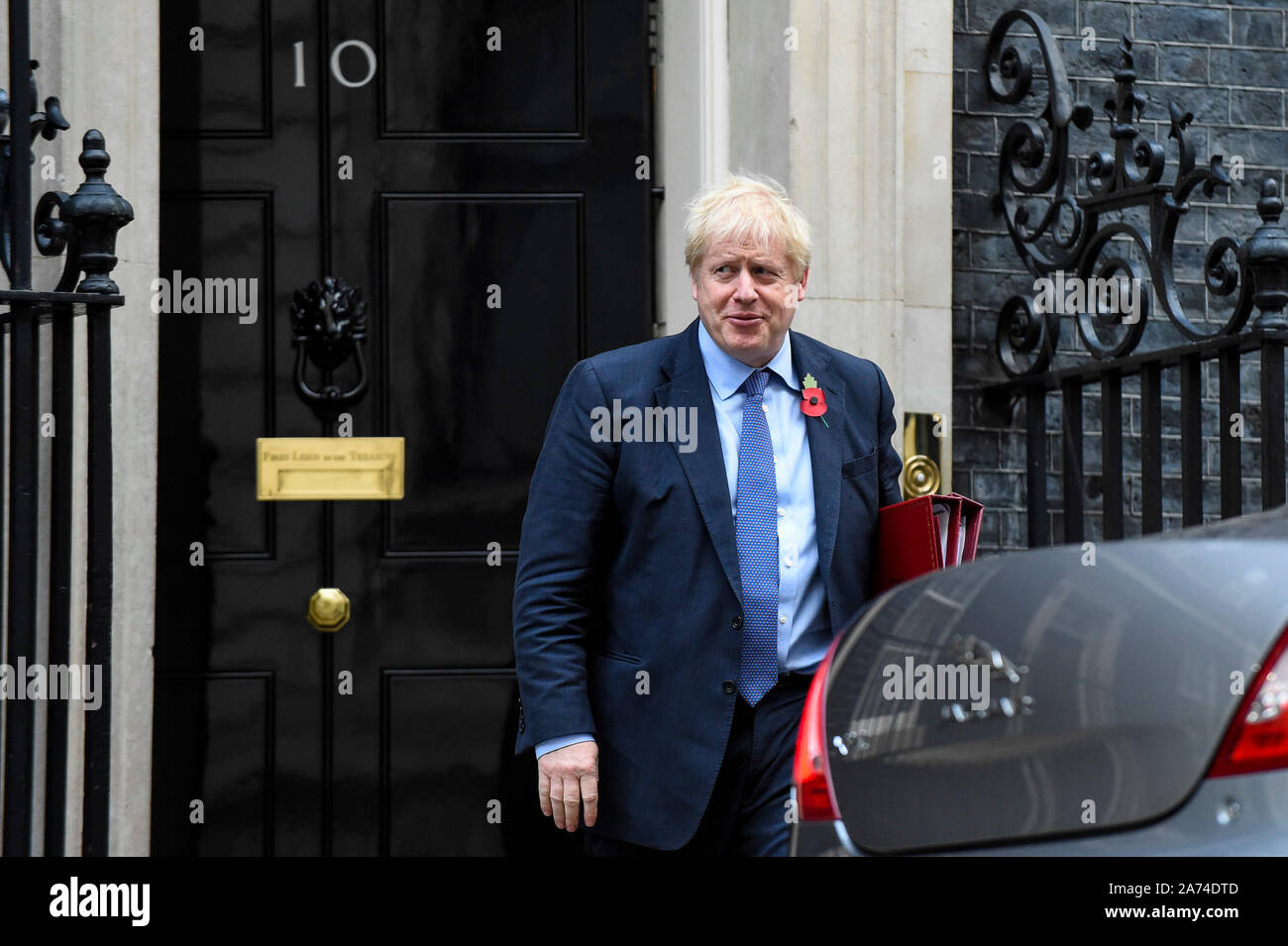 London, UK.  30 October 2019.  Boris Johnson, Prime Minister, departs from Number 10 Downing Street for Prime Minister's Questions in Parliament.  MPs last night agreed to a General Election on 12 December, the first such winter election for nearly 100 years.  Credit: Stephen Chung / Alamy Live News Stock Photo