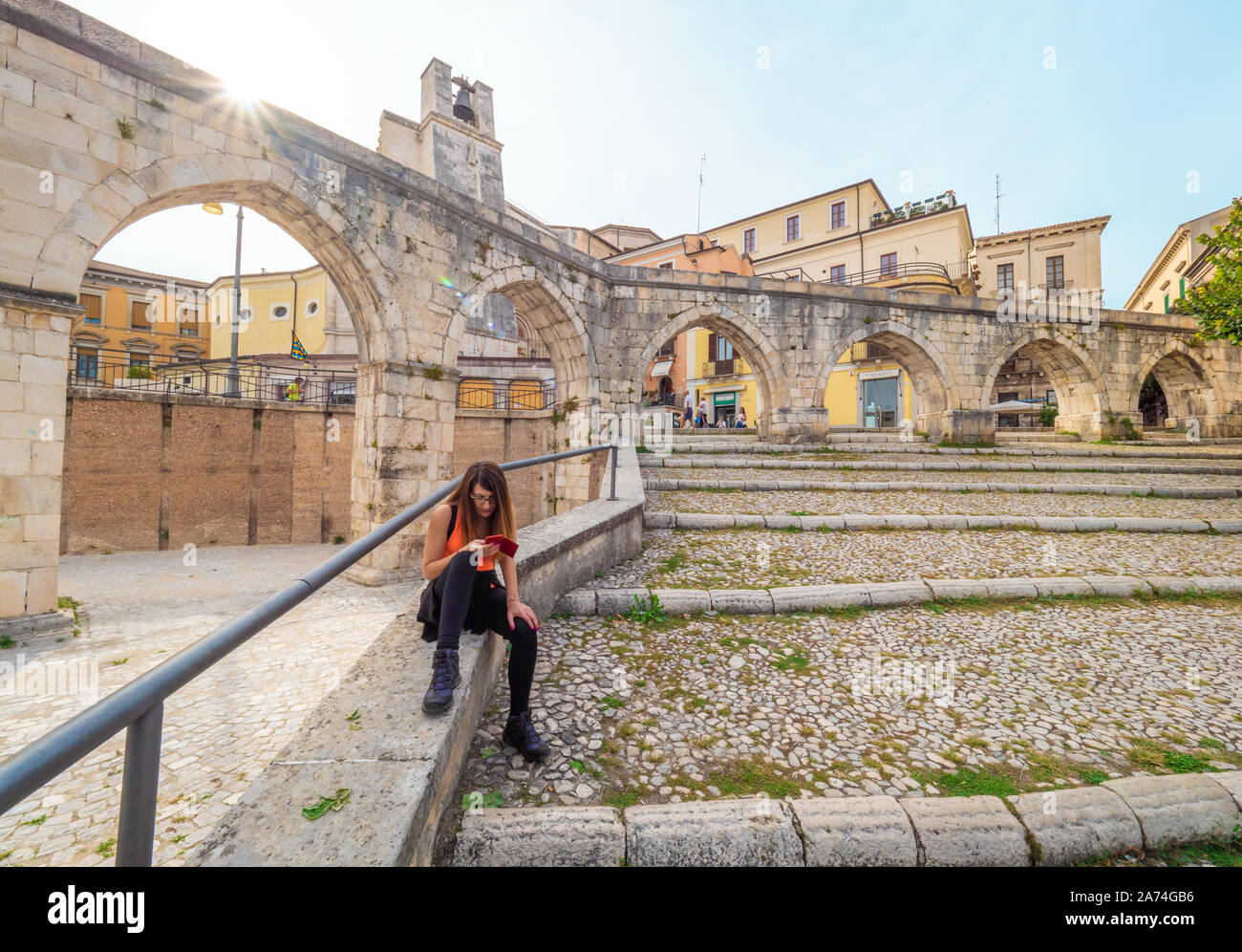 Sulmona (Abruzzo, Italy) - An artistic city in province of L'Aquila, in the heart of Abruzzo region, Majella National Park, famous for the comfits. Stock Photo