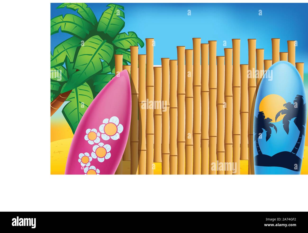 Summer sand beach surfboards Stock Vector Images - Alamy