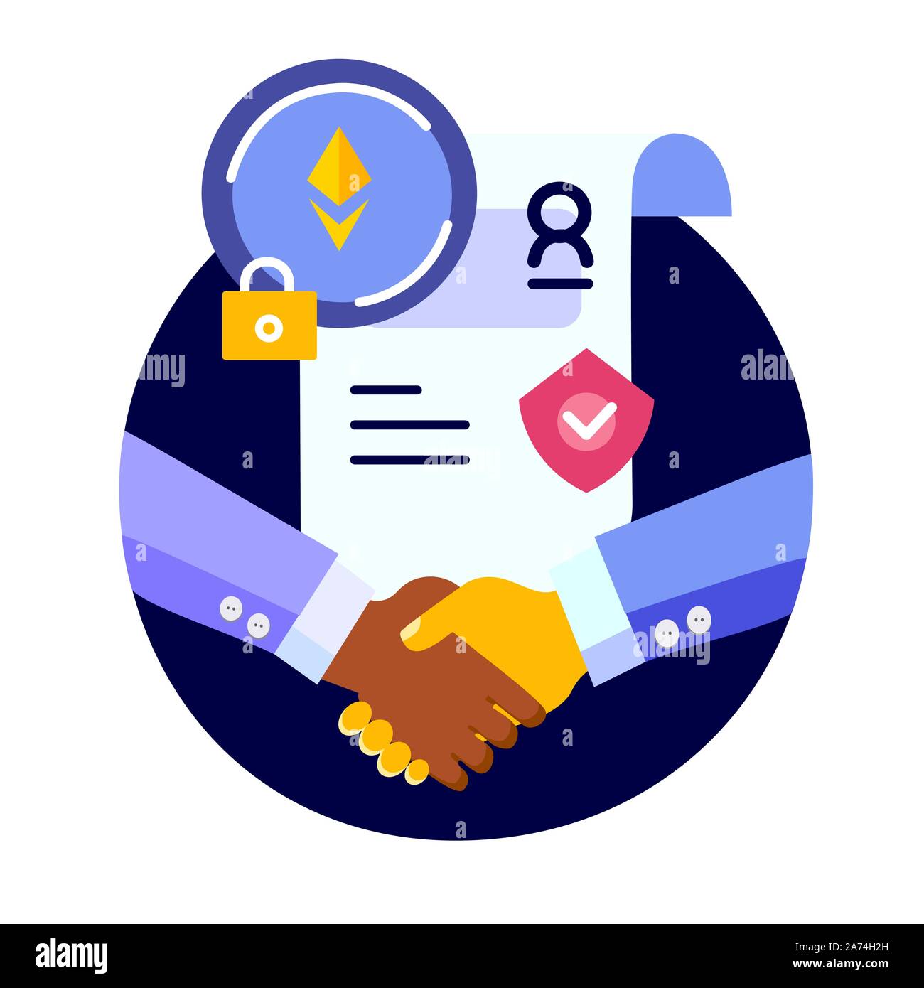 Smart contract vector vectors hi-res stock photography and images - Alamy
