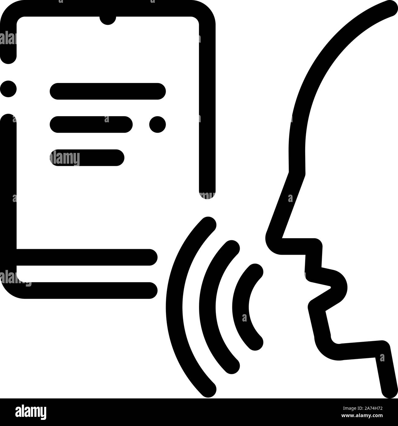 Notebook Human Voice Control Icon Vector Illustration Stock Vector