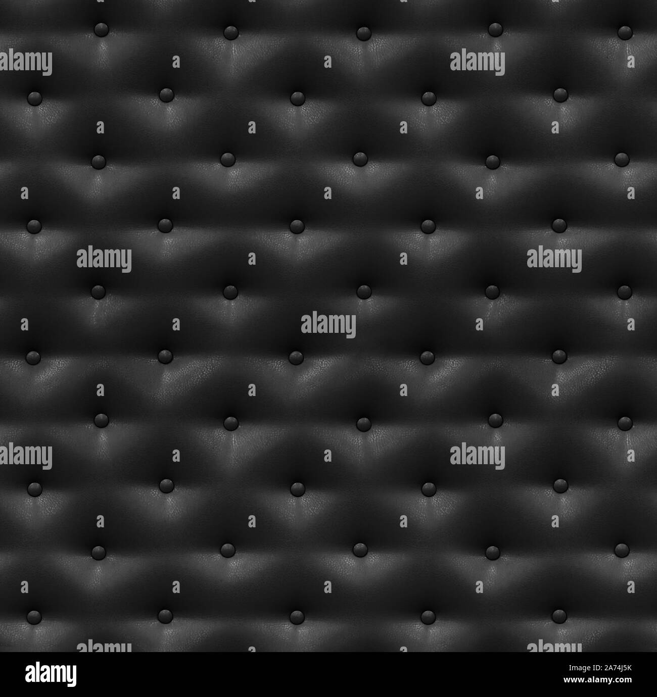 Black leather seamless pattern with buttons Stock Photo