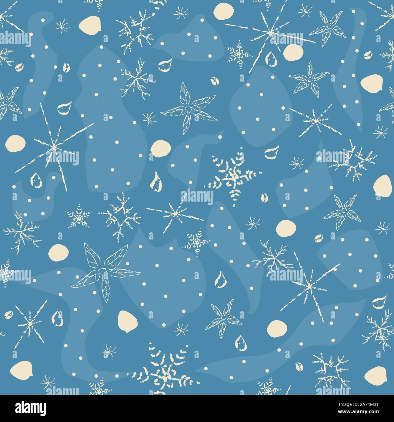 Cute Hand Drawn Winter Pattern. Seamless Pattern. Vector Illustration ...