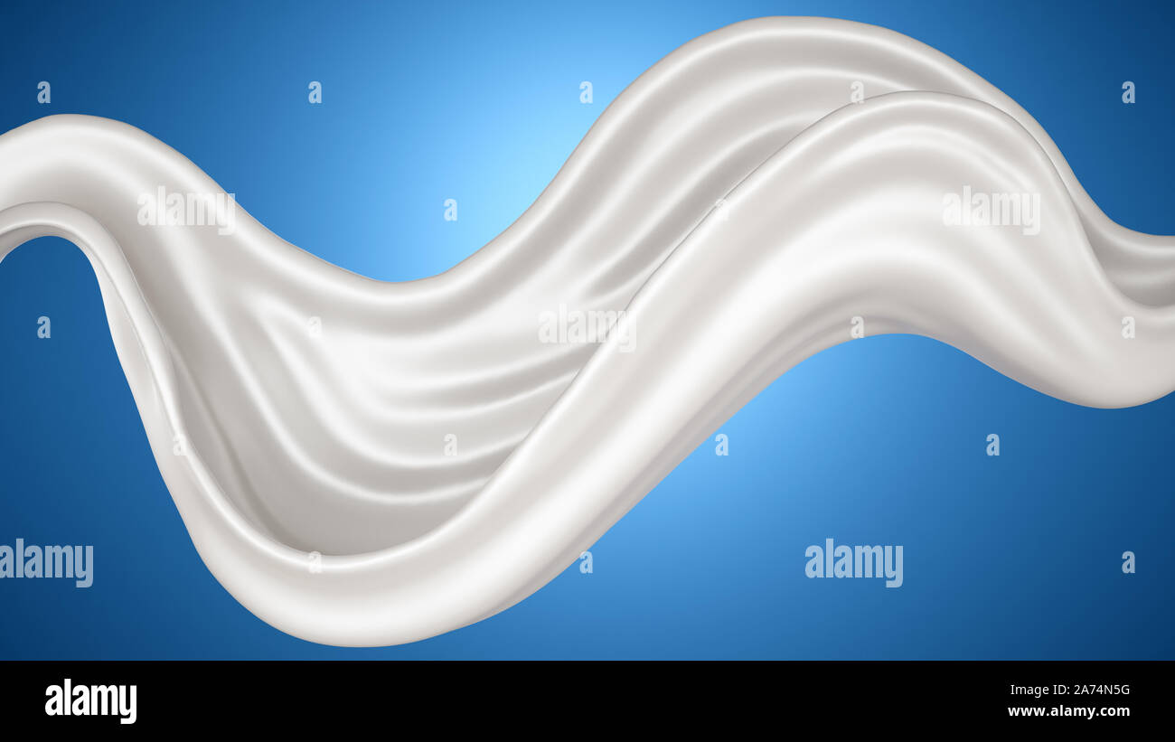 A splash of milk on a blue background. 3d rendering, 3d illustration ...