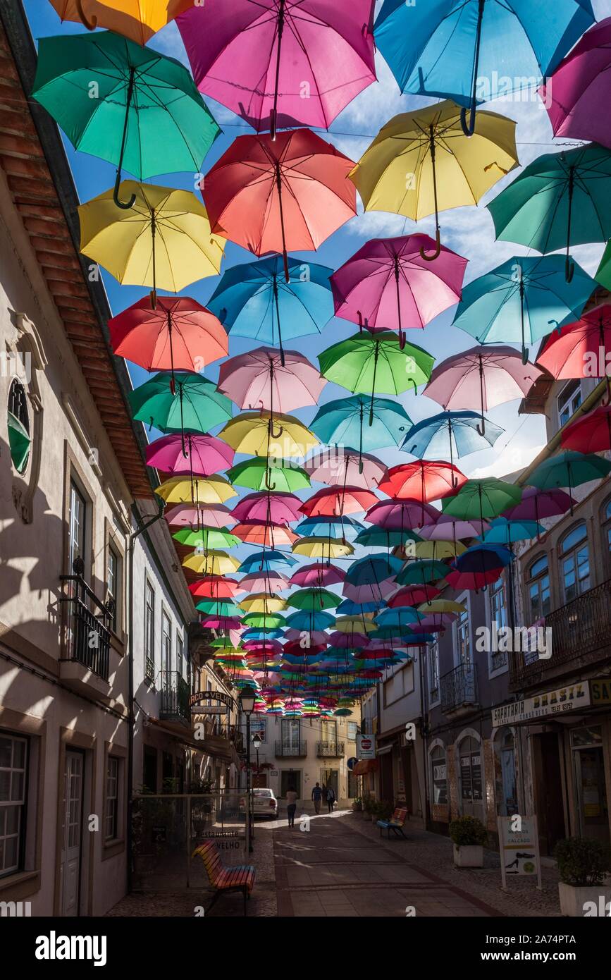 Lisbon Portugal Umbrella Street