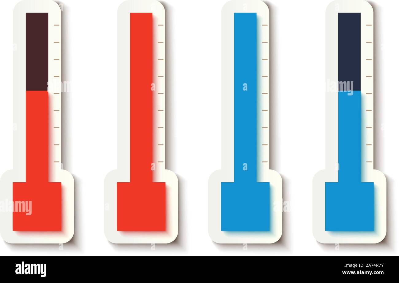thermometer set on white Stock Vector