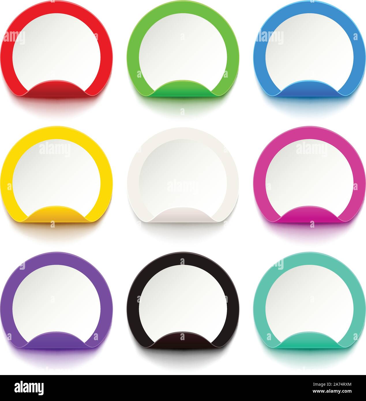 Blank black white paper sticker Stock Vector Images - Alamy